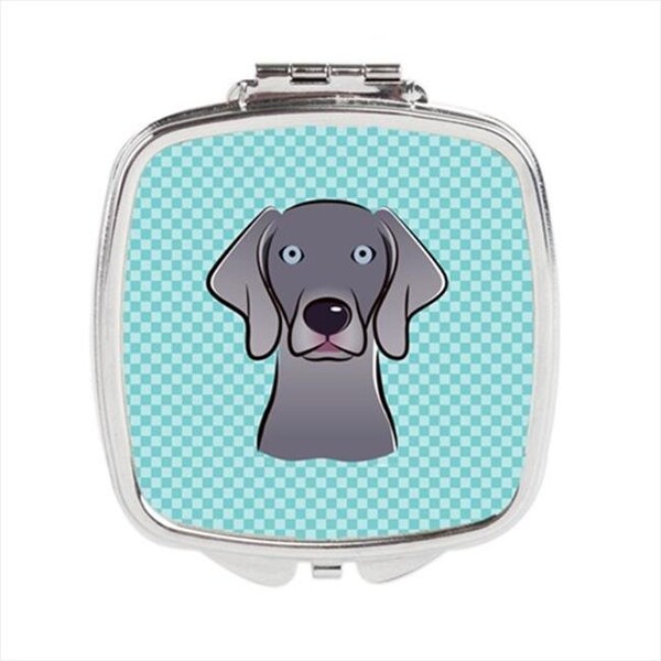Carolines Treasures Carolines Treasures BB1169SCM Checkerboard Blue Weimaraner Compact Mirror; 2.75 x 3 x .3 In. BB1169SCM - main